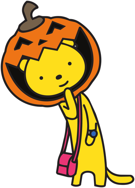 Tashanna wearing a jack-o'-lantern hat